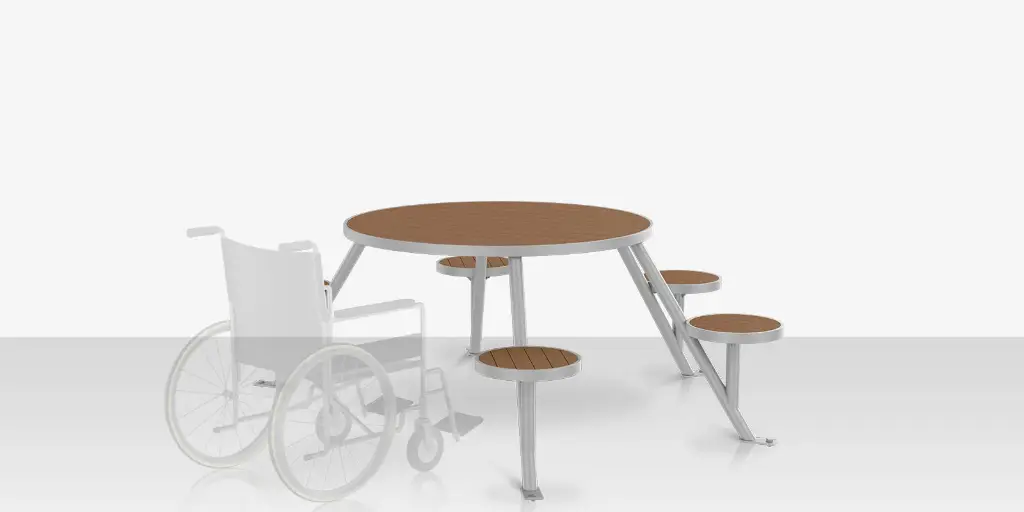 [SF-2405-638-EA-ADA] Napa Round Picnic Table - Seats 6 - ADA