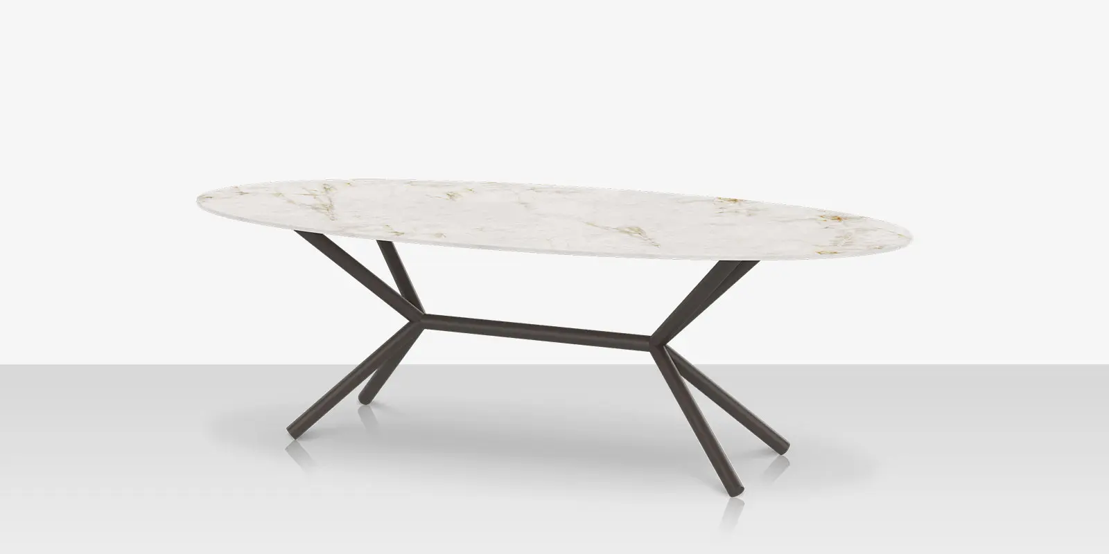 Oliver Oval Rimless Porcelain Dining Table