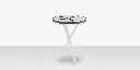 Organic Sand Dollar 18" Diameter Side Table - Tex White Frame - White Duraboard Top - Black Duraboard Petals