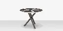 Organic Sand Dollar 42" Diameter Dining Table - Tex Gray Frame - Charcoal Duraboard Top - White Duraboard Petals