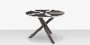 Organic Sand Dollar 48" Diameter Dining Table - Tex Gray Frame - Charcoal Duraboard Top - White Duraboard Petals