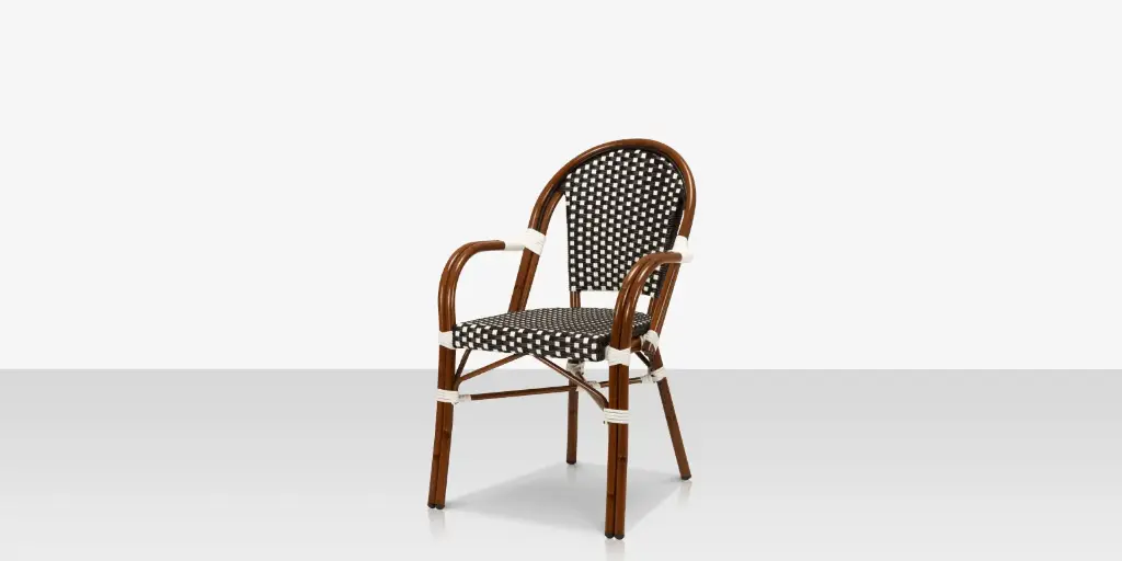 [SF-2203-163-BLW] Paris Dining Arm Chair - Black & White