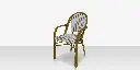 Paris Dining Arm Chair - Gray & White