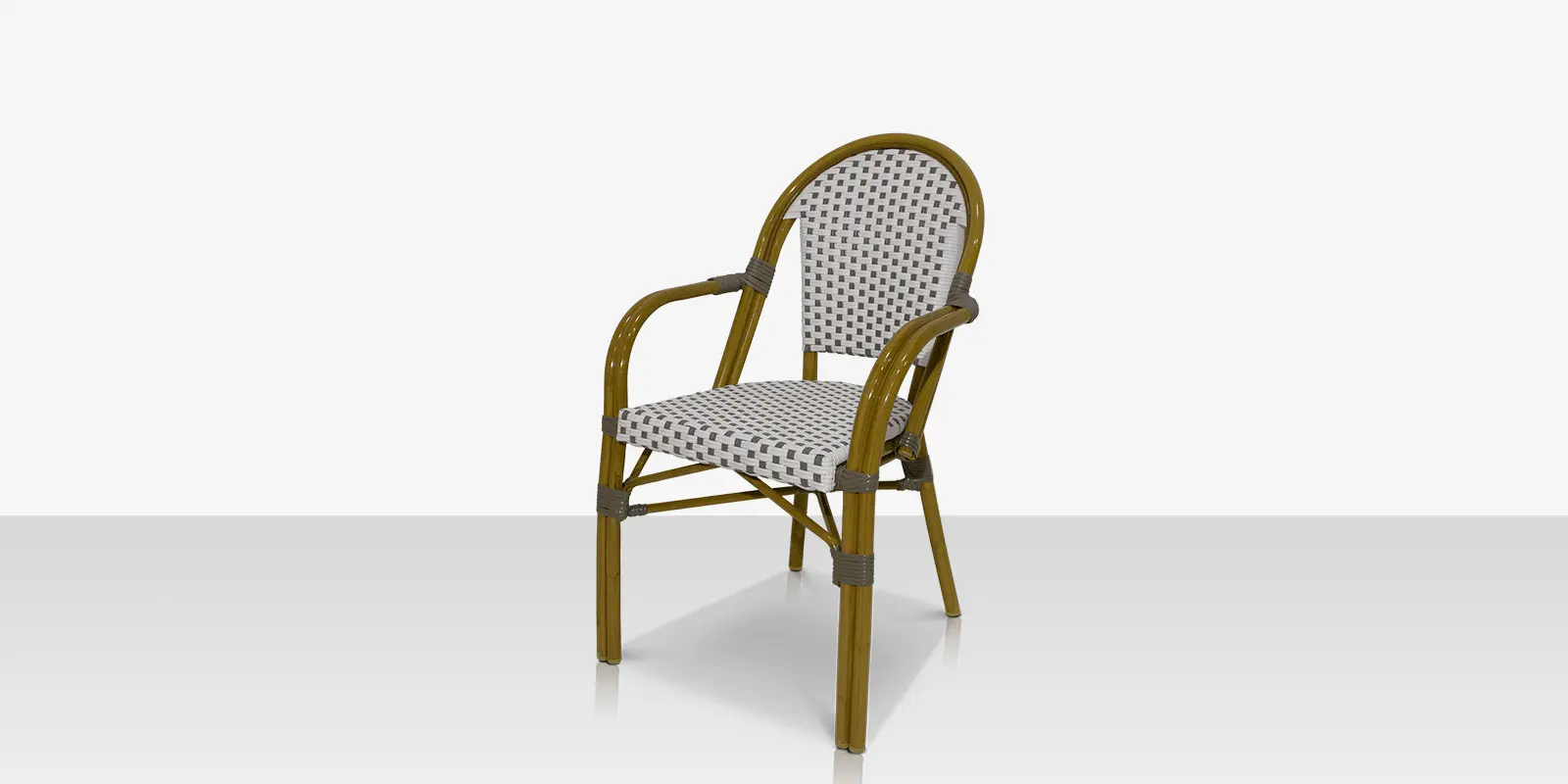 Paris Dining Arm Chair - Gray & White