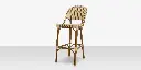 Paris Bar Side Armless Chair - Cream & Chocolate