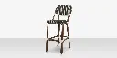 Paris Bar Side Armless Chair - Black & White