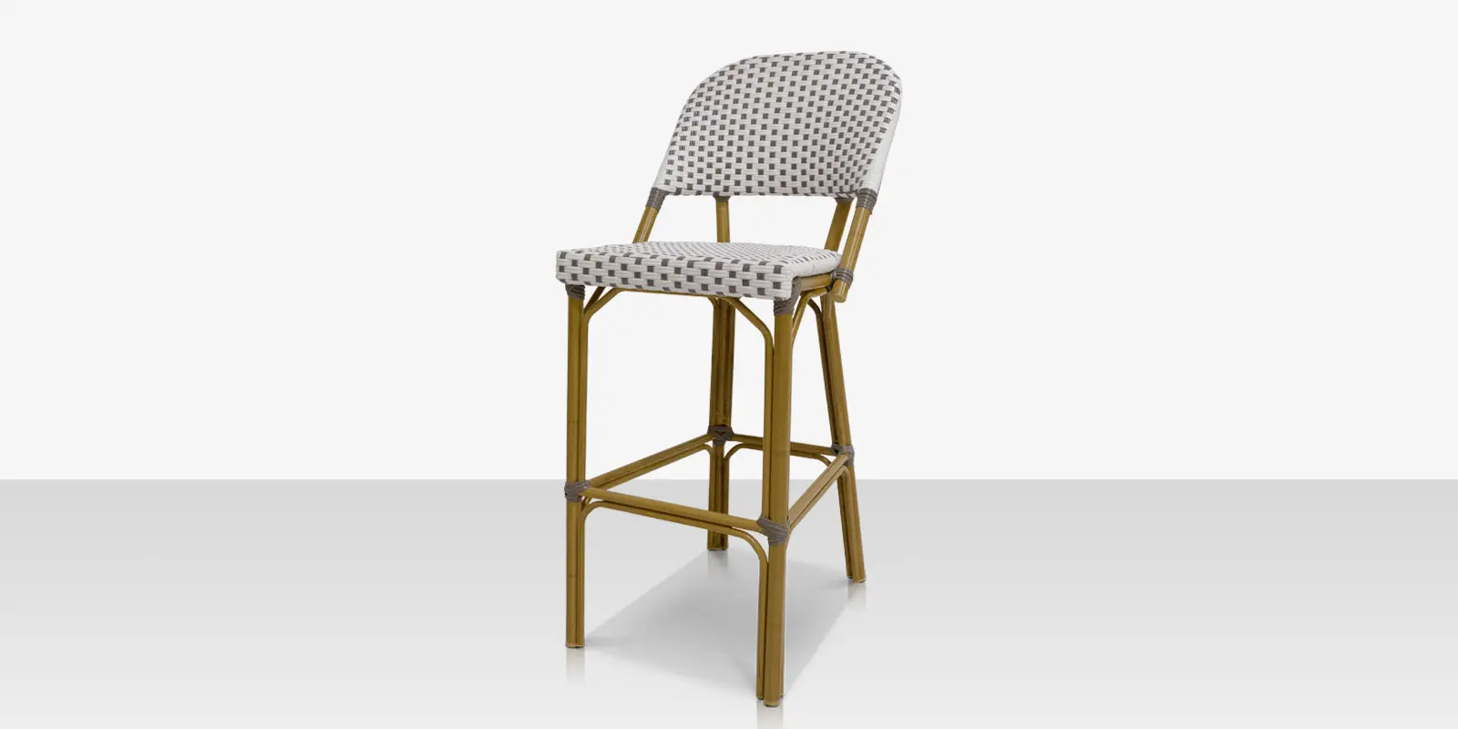 Paris Bar Side Armless Chair - Gray & White