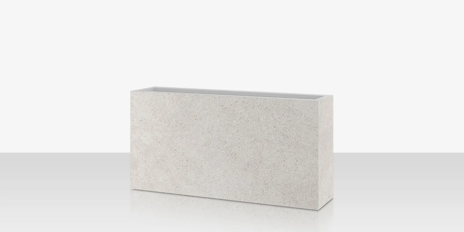 Porcelain Planter - 48" x 12" x 24" - Arles Blanco