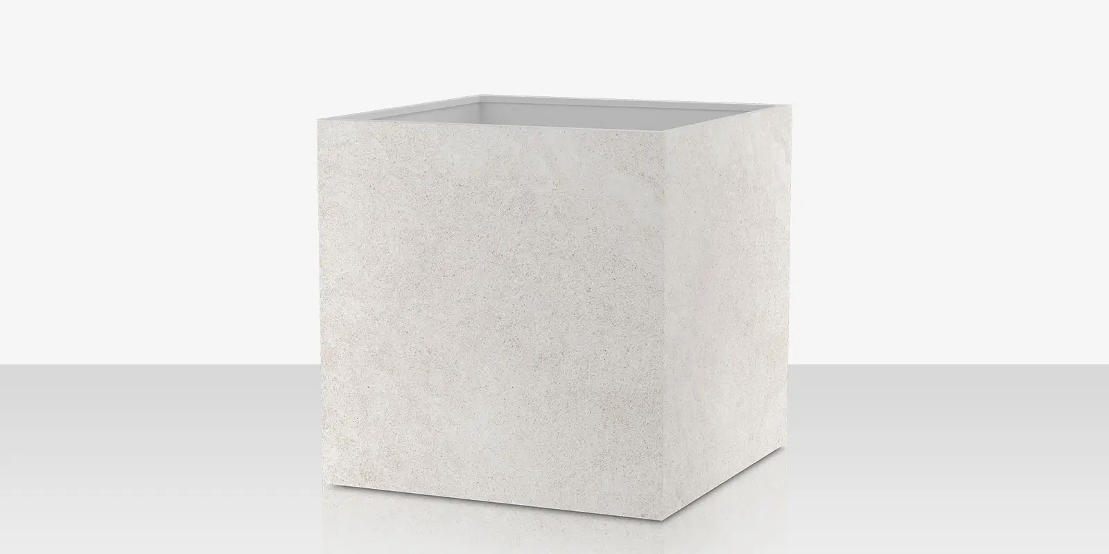 Porcelain Planter - 48" x 48" x 48" - Arles Blanco