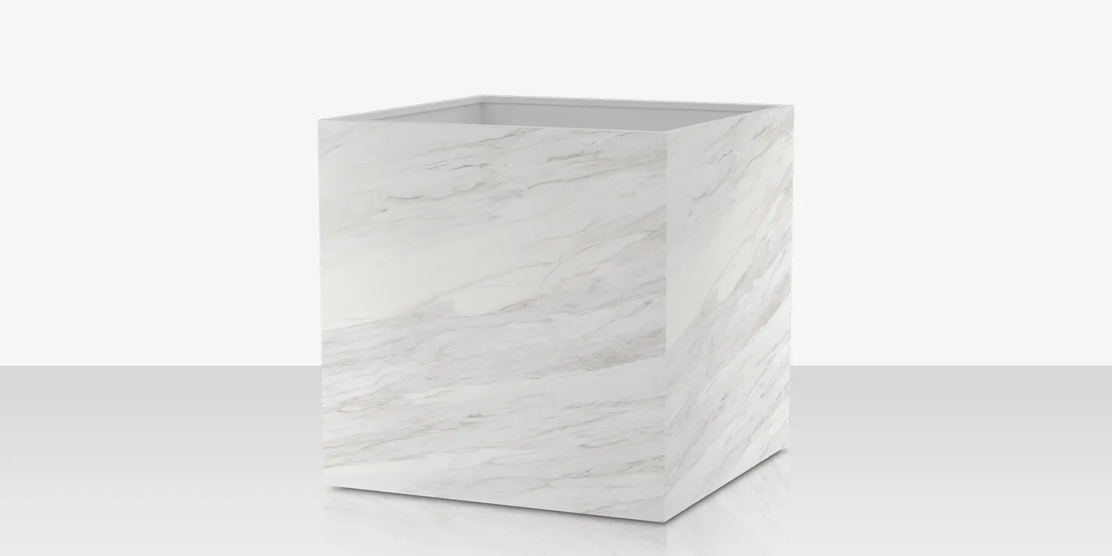 Porcelain Planter - 48" x 48" x 48" - Calacata