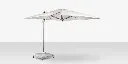 The Grand 10' Cantilever Umbrella (Square) - Mirror Anodized Frame with Lowes Grey Base
