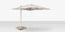 The Grand 10' Cantilever Umbrella (Square) - Wood Grain Frame with Sandlewood Base