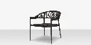Skye Club Chair Style 1 - Tex Black Frame / Black Durarope