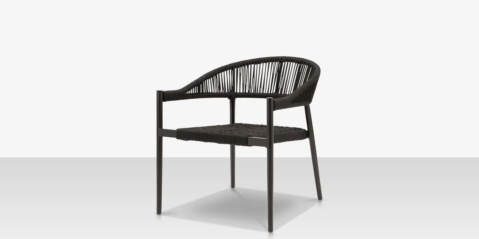 Skye Club Chair Style 1 - Tex Black Frame / Black Durarope