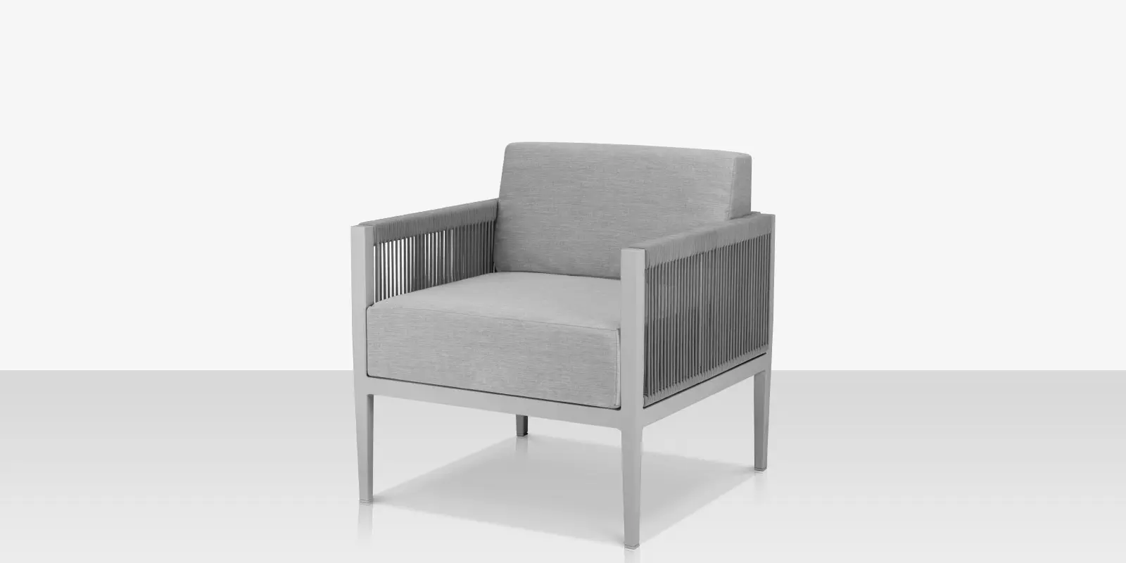 Skye Club Chair - Style 2 - Kessler Silver Frame / Gray Durarope