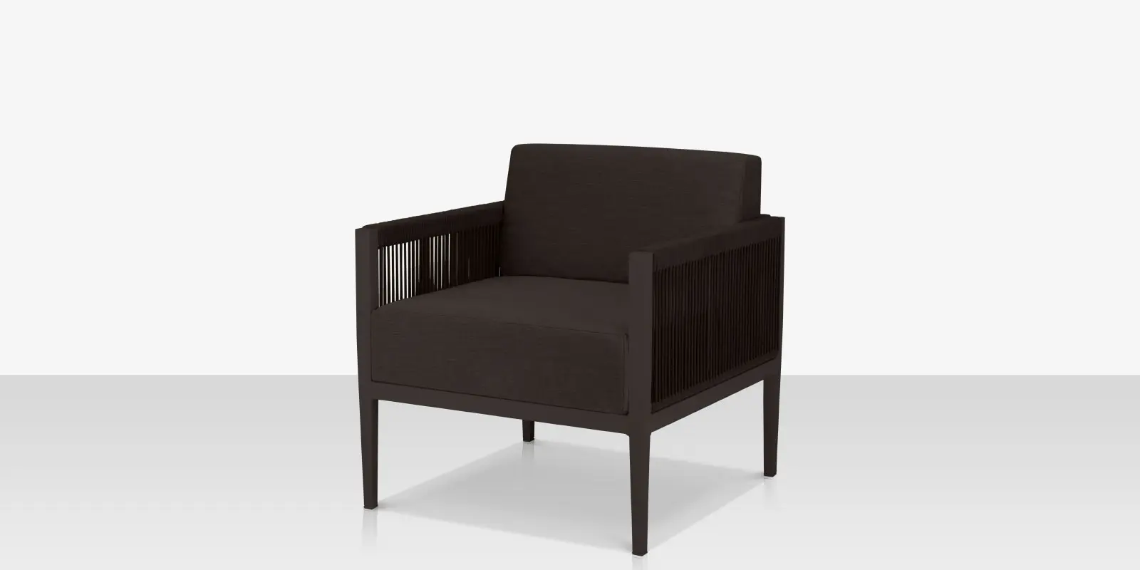 Skye Club Chair - Style 2 - Tex Black Frame / Black Durarope