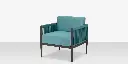 Skye Club Chair - Style 2 - Tex Gray Frame / Teal Durarope