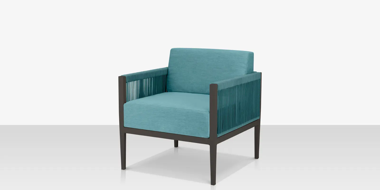 Skye Club Chair - Style 2 - Tex Gray Frame / Teal Durarope