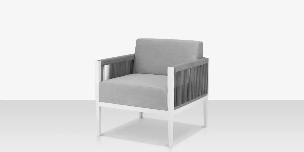 [SF-3303-101-2-TXW-GRY] Skye Club Chair - Style 2 - Tex White Frame / Gray Durarope