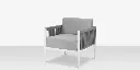 Skye Club Chair - Style 2 - Tex White Frame / Gray Durarope