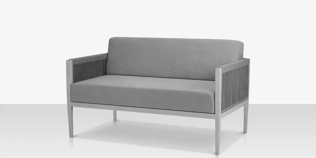 [SF-3303-102-KES-GRY] Skye Loveseat - Kessler Silver Frame / Gray Durarope