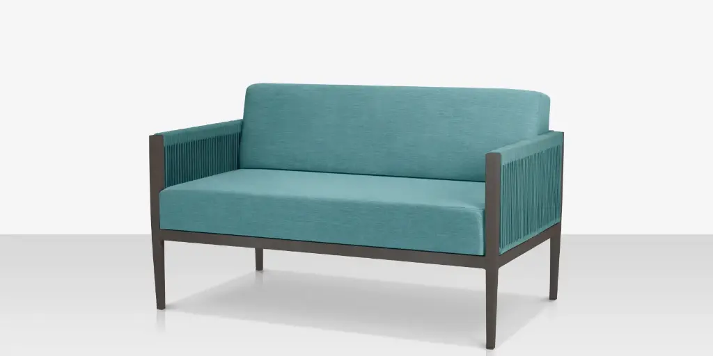[SF-3303-102-TXG-TGR] Skye Loveseat - Tex Gray Frame / Teal Durarope