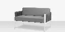Skye Loveseat - Tex White Frame / Gray Durarope
