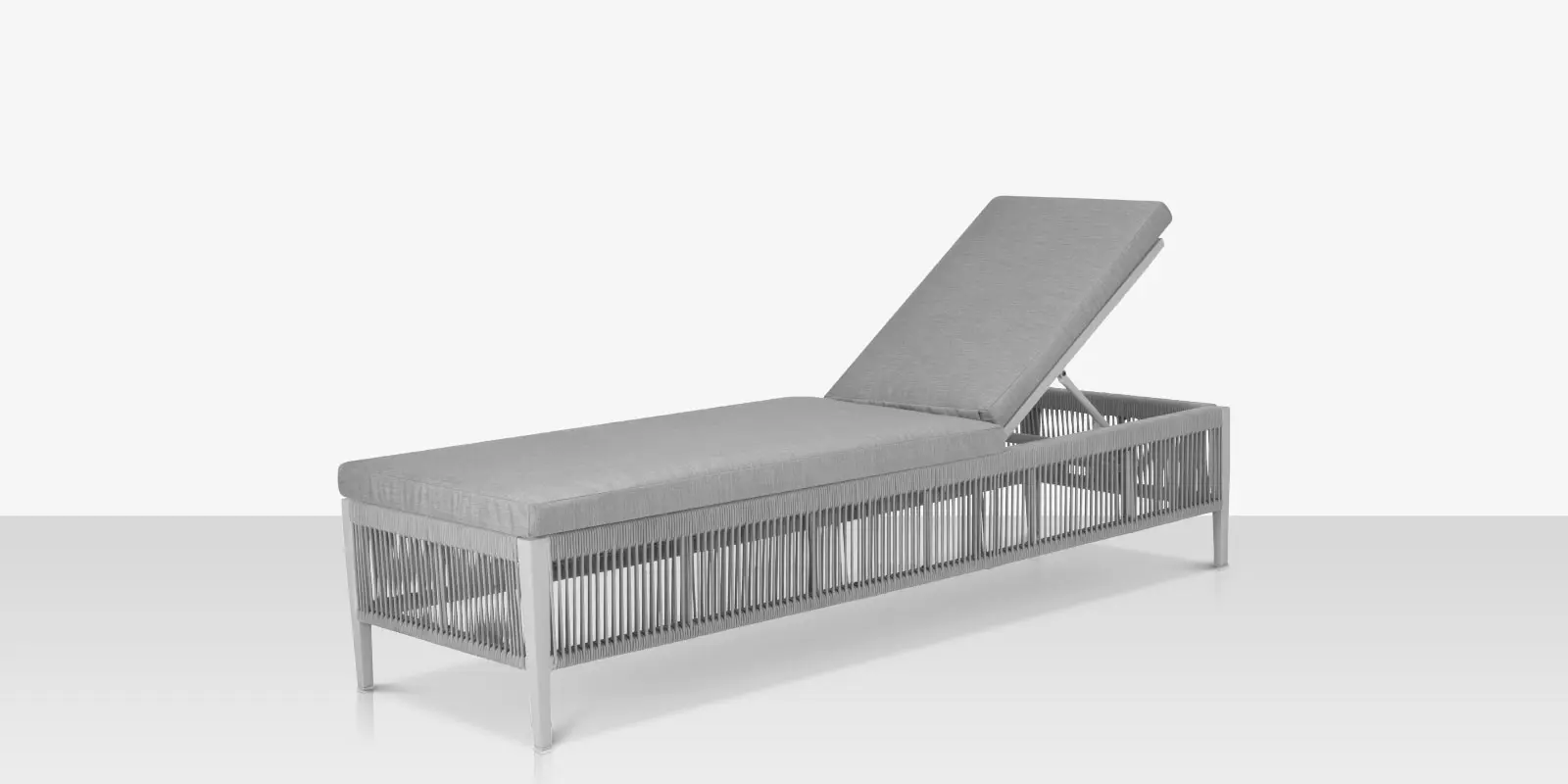 Skye Armless Chaise - Kessler Silver Frame / Gray