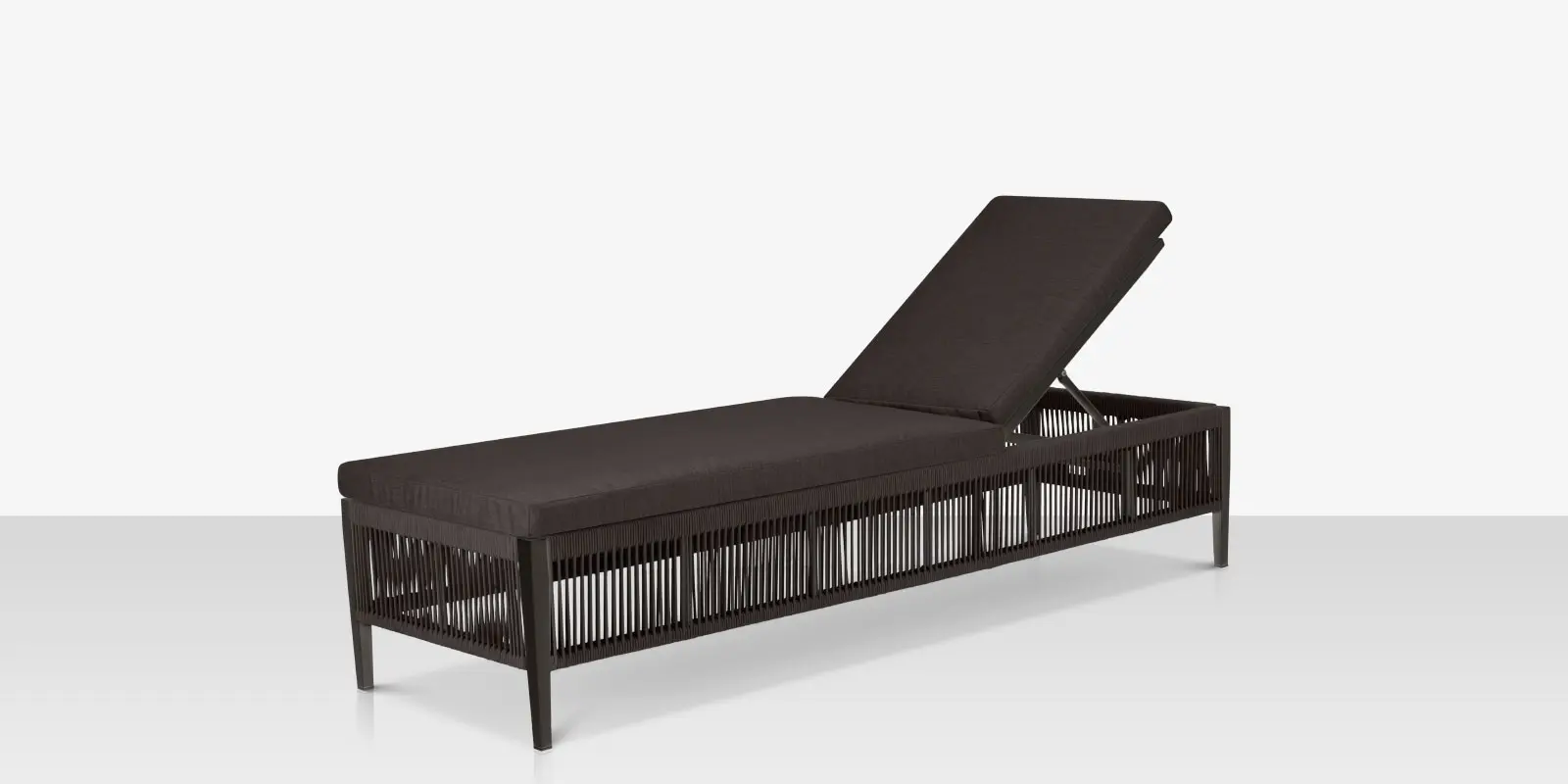 Skye Armless Chaise - Tex Black Frame / Black Durarope
