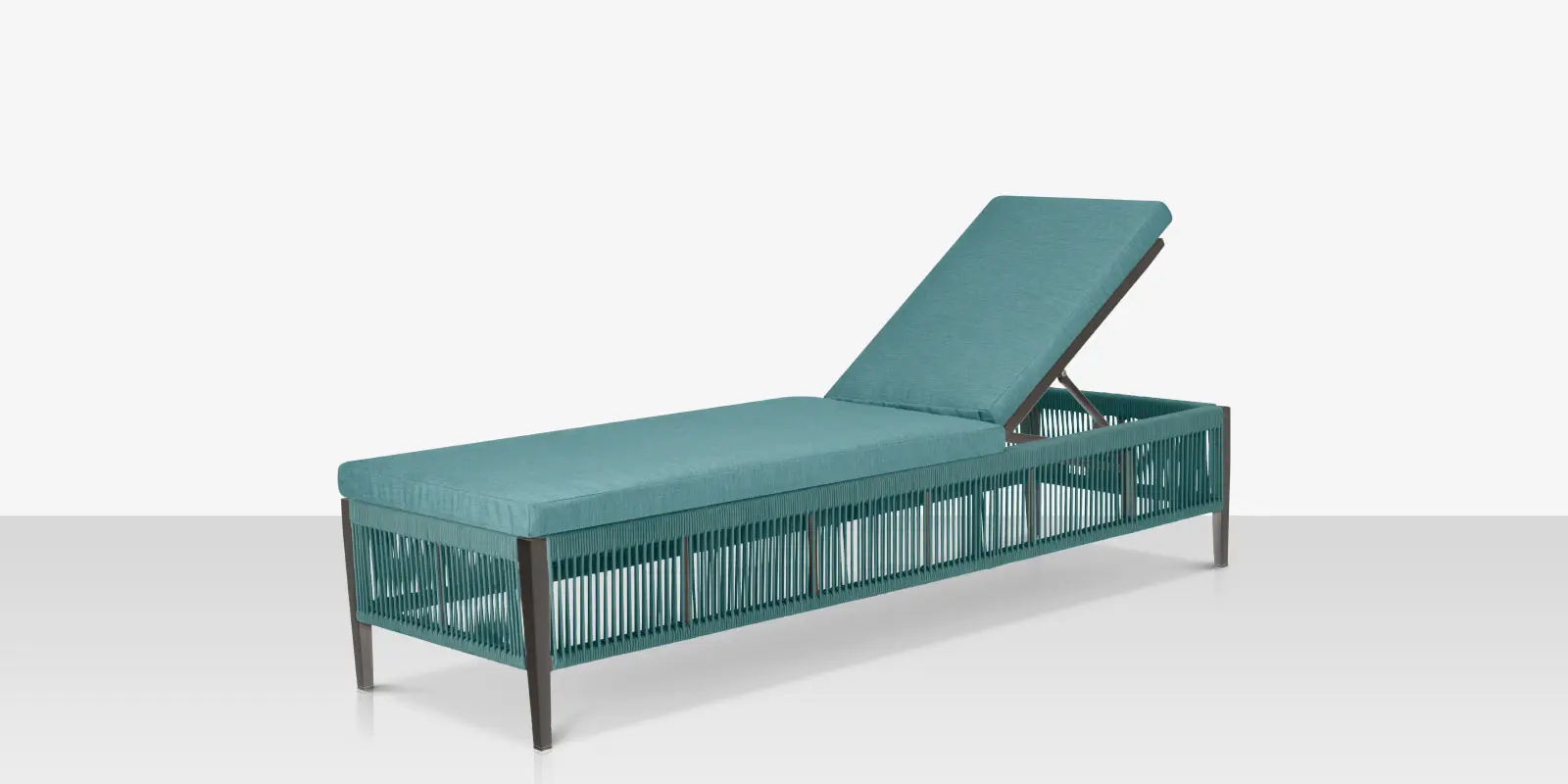 Skye Armless Chaise - Tex Gray Frame / Teal Durarope