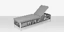 Skye Armless Chaise - Tex White Frame / Gray Durarope