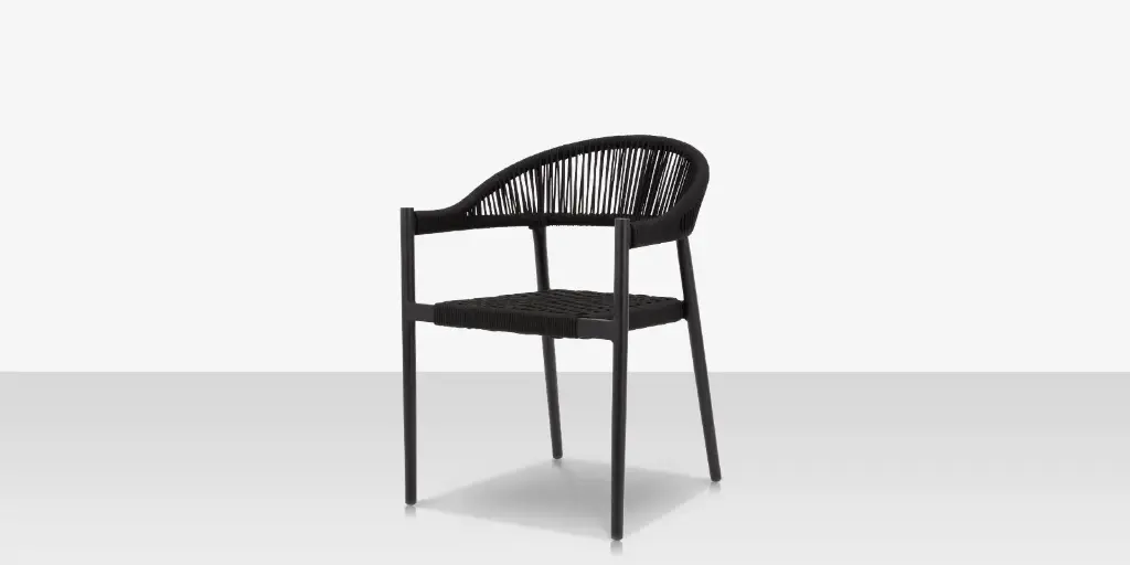 [SF-3303-163-TXB-BLK] Skye Dining Arm Chair - Tex Black Frame / Black Durarope
