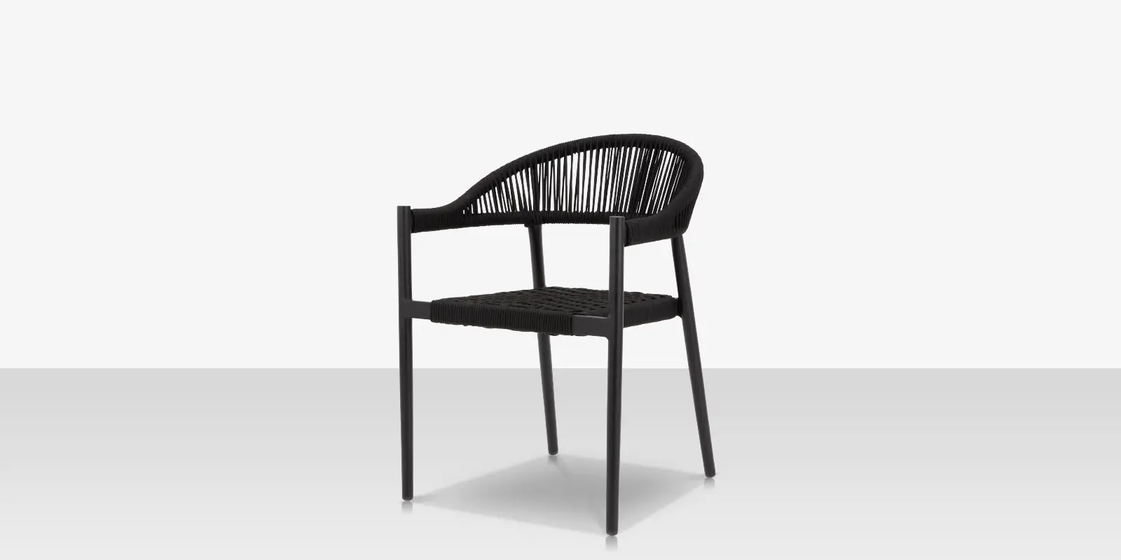 Skye Dining Arm Chair - Tex Black Frame / Black Durarope