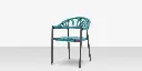 Skye Dining Arm Chair - Tex Gray Frame / Teal Durarope