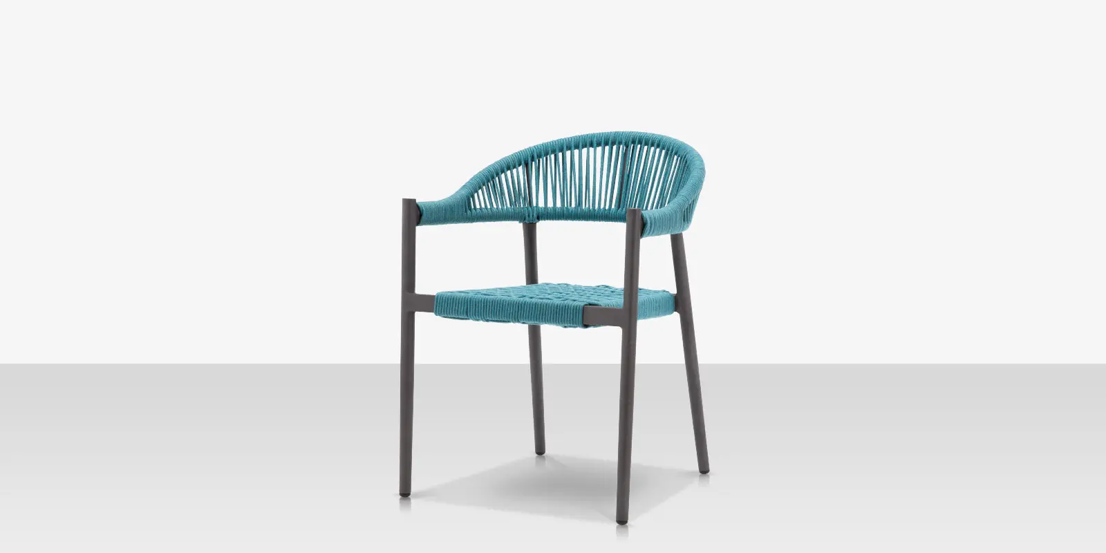 Skye Dining Arm Chair - Tex Gray Frame / Teal Durarope