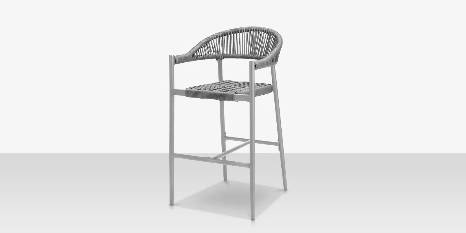 Skye Bar Arm Chair - Kessler Silver Frame / Gray Durarope