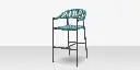 Skye Bar Arm Chair - Tex Gray Frame / Teal Durarope