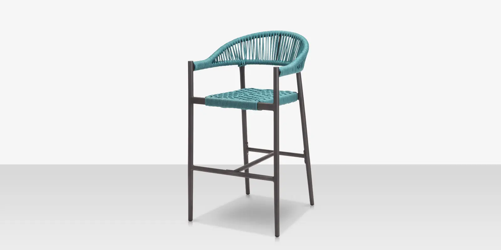 Skye Bar Arm Chair - Tex Gray Frame / Teal Durarope