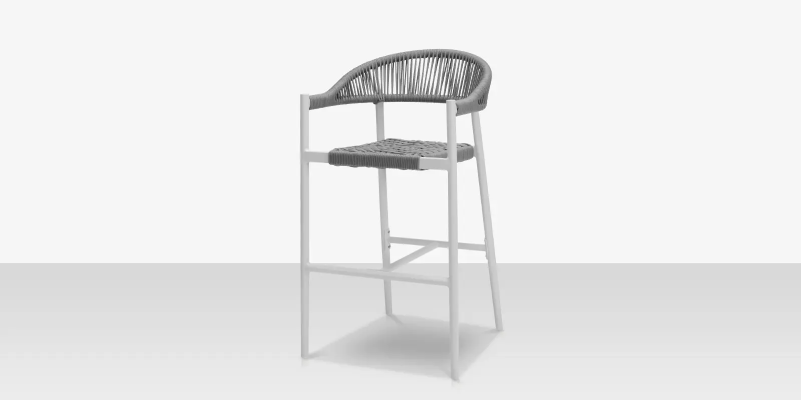 Skye Bar Arm Chair - Tex White Frame / Gray Durarope