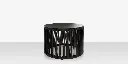 Skye Side Table (Round) - Tex Black Frame / Black Durarope