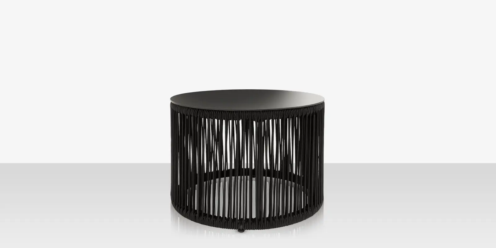 Skye Side Table (Round) - Tex Black Frame / Black Durarope
