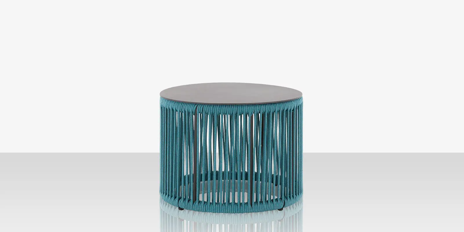 Skye Side Table (Round) - Tex Gray Frame / Teal Durarope