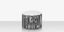 Skye Side Table (Round) - Tex White Frame / Gray Durarope