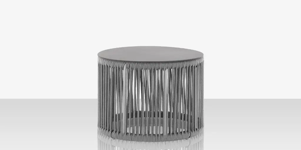 [SF-3303-320-KES-GRY] Skye Small Coffee Table (Round) - Kessler Silver Frame / Gray Durarope