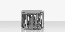 Skye Small Coffee Table (Round) - Kessler Silver Frame / Gray Durarope