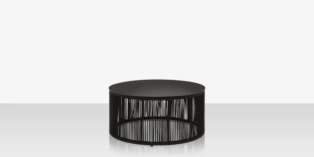 [SF-3303-320-TXB-BLK] Skye Small Coffee Table (Round) - Tex Black Frame / Black Durarope