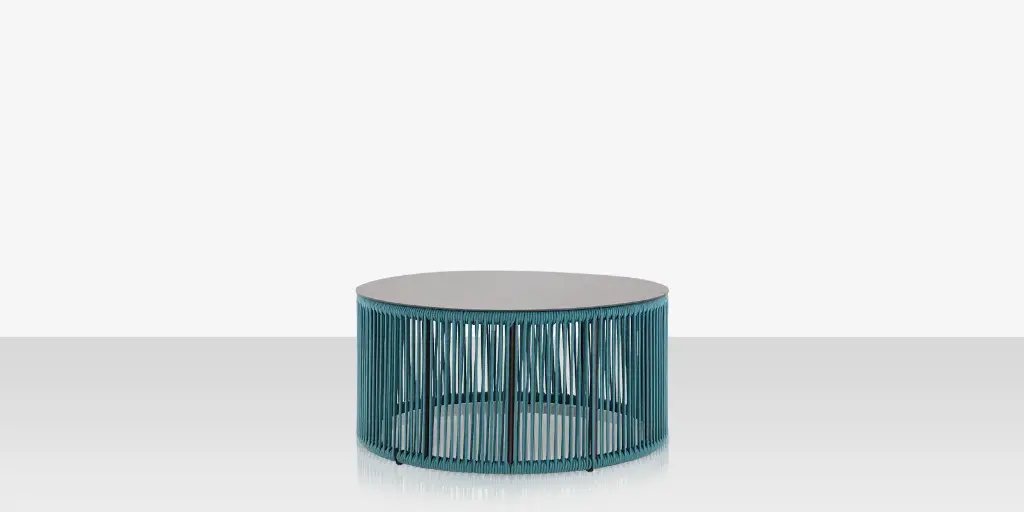 [SF-3303-320-TXG-TGR] Skye Small Coffee Table (Round) - Tex Gray Frame / Teal Durarope