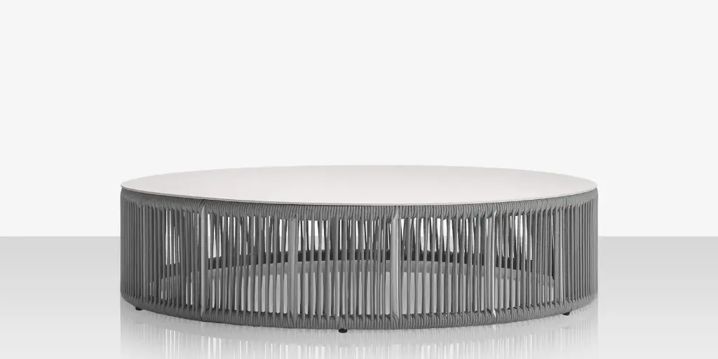 [SF-3303-321-KES-GRY] Skye Coffee Table (Round) - Kessler Silver Frame / Gray Durarope