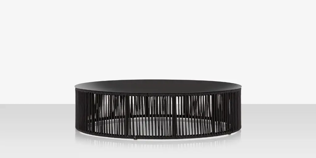 [SF-3303-321-TXB-BLK] Skye Coffee Table (Round) - Tex Black Frame / Black Durarope