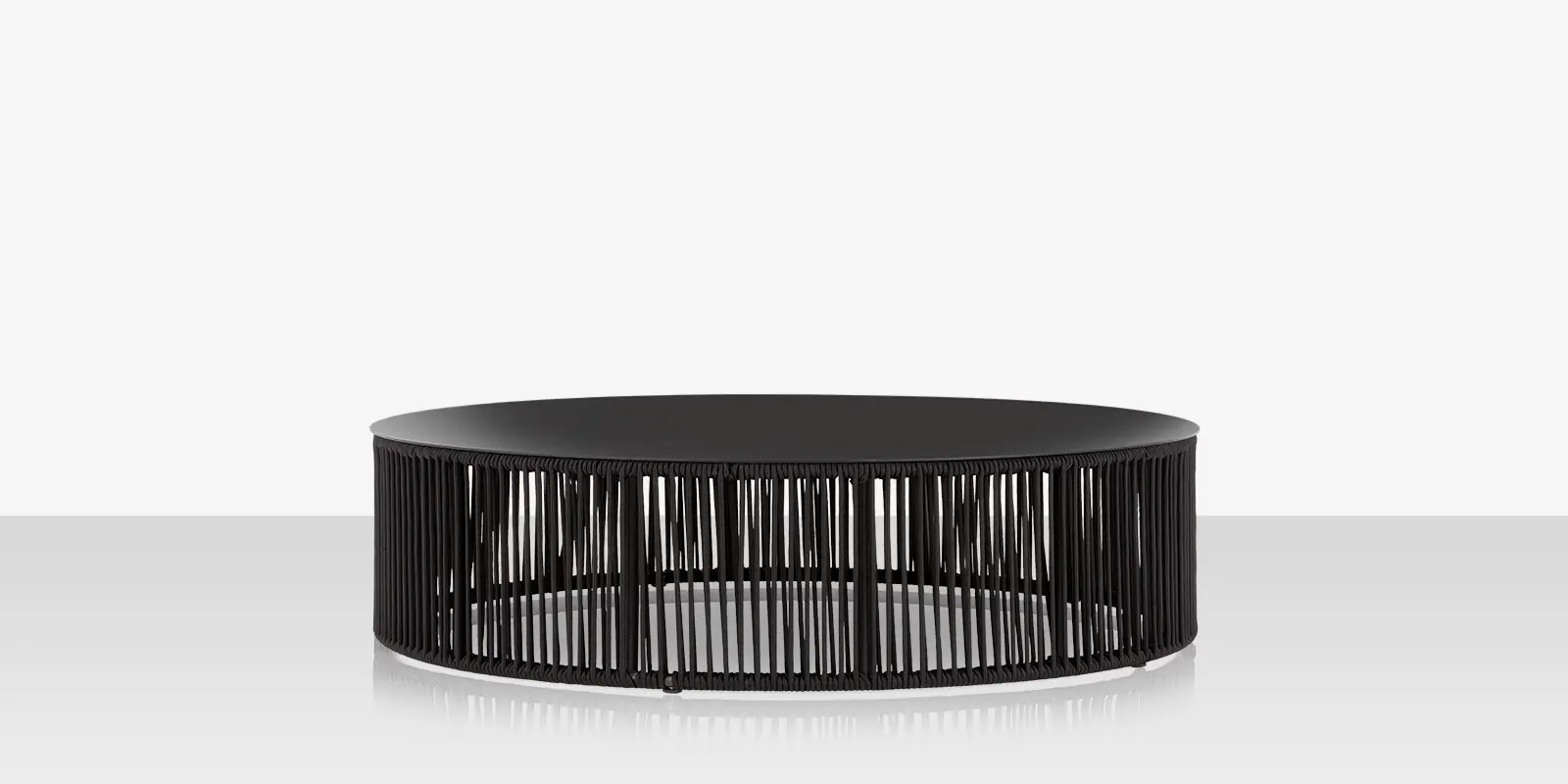 Skye Coffee Table (Round) - Tex Black Frame / Black Durarope